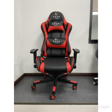 Grossist röd Gaming Chair Läder Liggstol med hjul